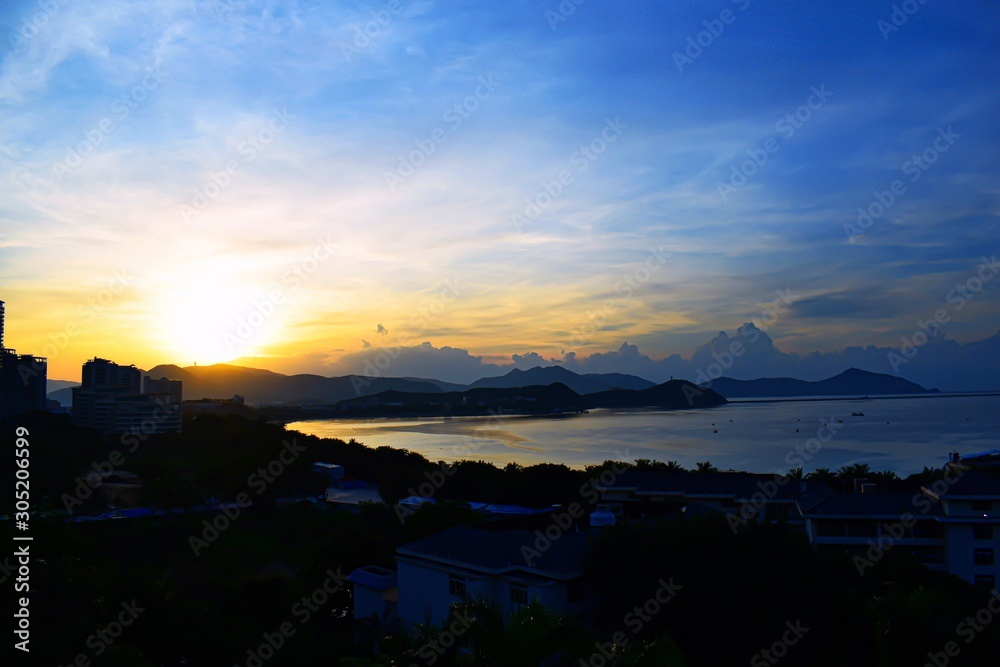 Obraz premium Dadonghai Bay, Sanya, China, Hainan at dawn