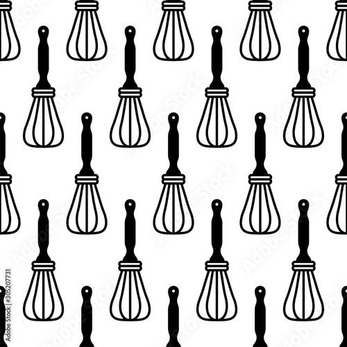 Beater Icon, Whisk Icon Seamless Pattern