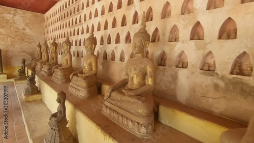 Statues Of Buddha In Sisaket Temple, Vientiane, Laos photo
