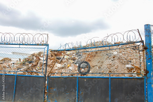 great construction brash inside the blue gate