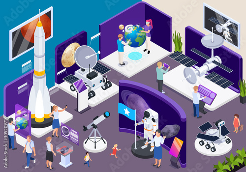 Modern Museum Isometric Composition 