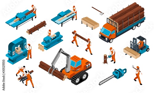 Carpentry Factory Icon Set
