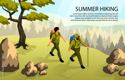 Isometric Camping Illustration