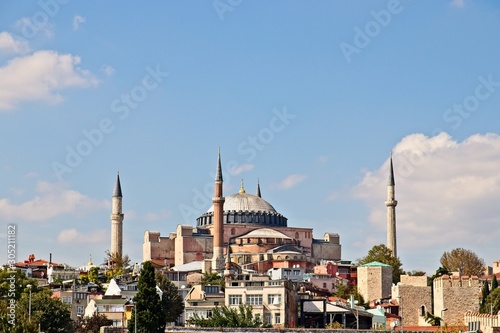 Hagia Sophia mosque in Istanbul, Turkey. This is a popular tourist attraction in the city. 