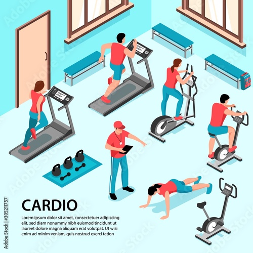 Cardio Gym Isometric Background
