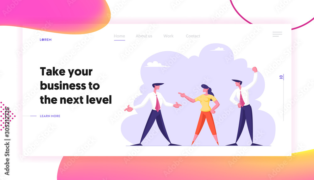 Fight for Leadership Website Landing Page. Business Men and Businesswoman Enemies or Opponents Arguing and Staring Each Other. Colleagues Work Quarrel Web Page Banner. Cartoon Flat Vector Illustration Fight for Leadership Website Landing Page. Business Men and Businesswoman Enemies or Opponents Arguing and Staring Each Other. Colleagues Work Quarrel Web Page Banner. Cartoon Flat Vector Illustration
