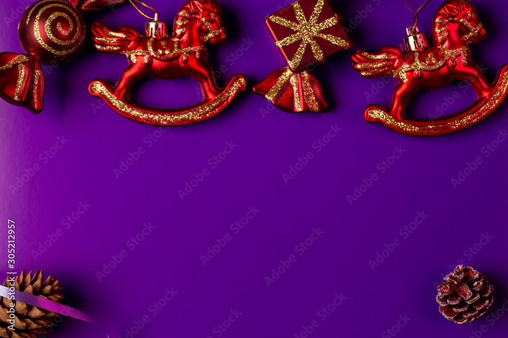 Creative frame decorated with christmas decorations Creative frame decorated with christmas decorations
