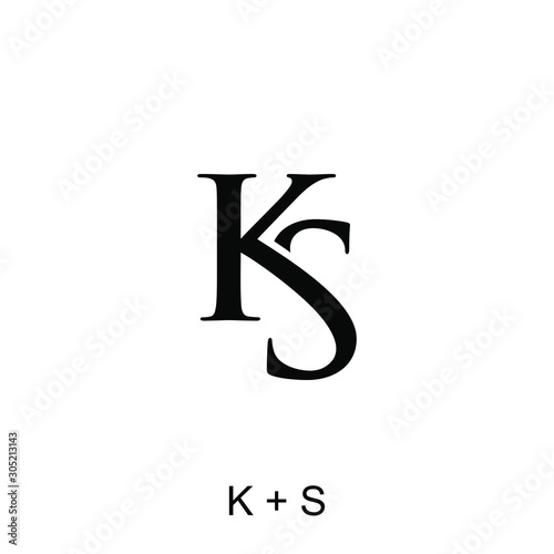 letter K and S concept for initials logo template ready to use photo