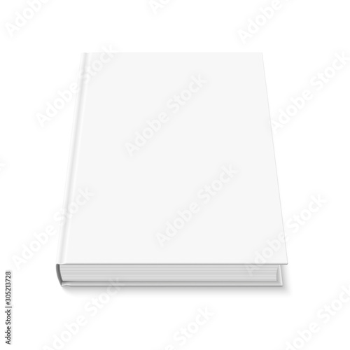 mock up of book with white blank cover isolated.