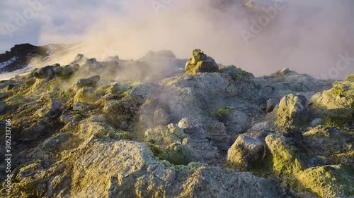 Wallpaper Mural Earth, volcanic activity, Geothermal area , fumaroles volcanic boiling mud pots, Iceland. Torontodigital.ca