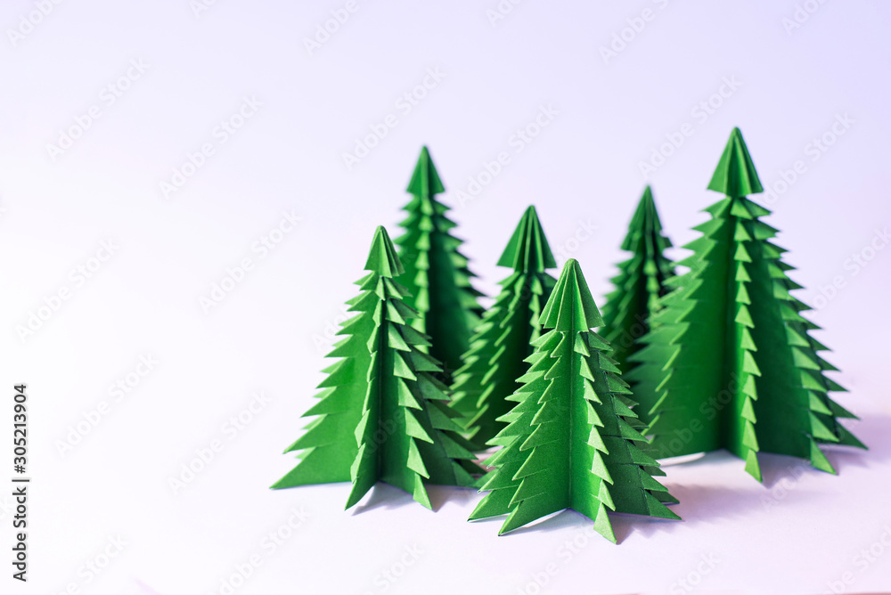 Paper art , Chrismas pine trees