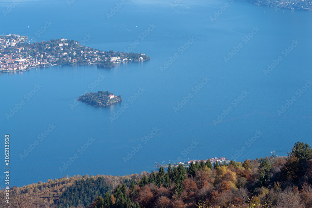 Maggiore lake seen from Mottarone mountain, Northern Italy