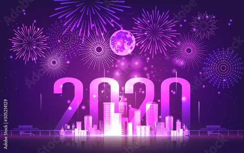 Abstract background with purple neon grids city in vintage style.Can be used for workflow layout, diagram, web design, happy new year. Vector illustration
