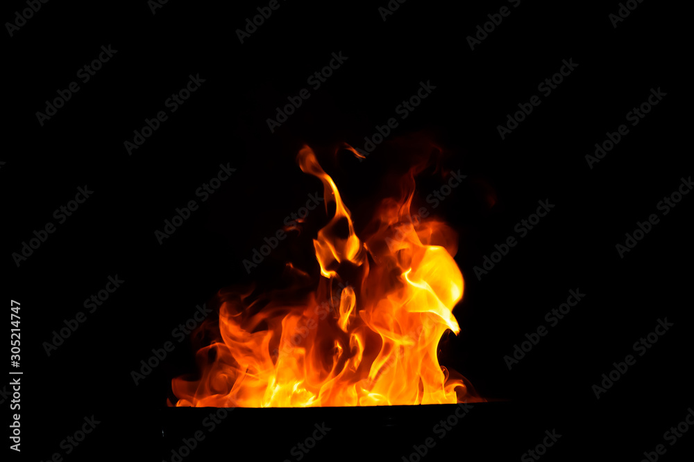 Fototapeta premium fire flames on black background