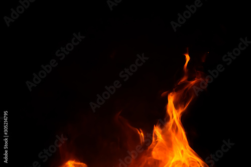 fire flames on black background