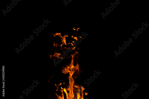 fire flames on black background