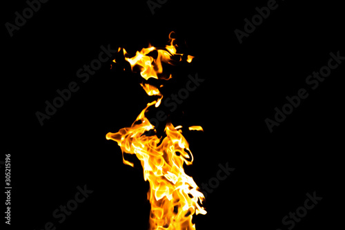 fire flames on black background