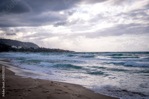 Beautiful sea and cluods sky at sunset in Cefalu  Sicily