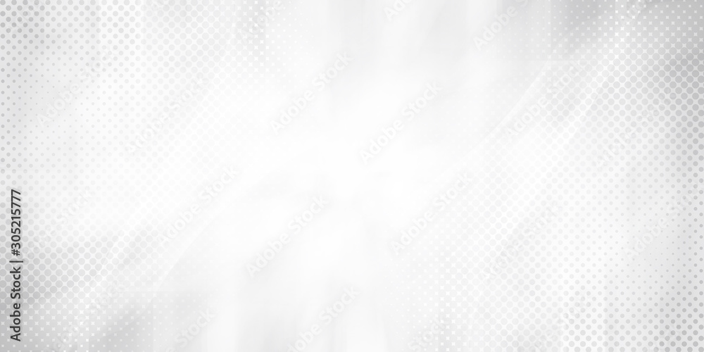 Gray halftone pattern with white line motion and network connection backdrop wallpaper. Clean Grey geometric background.