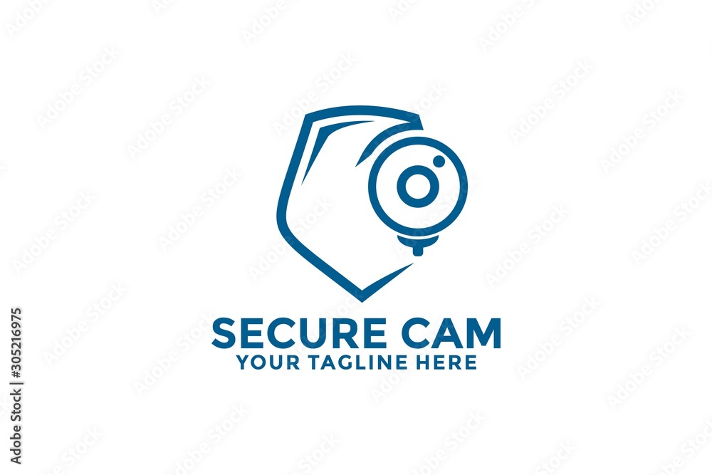 Cam Security Logo design, cam logo template vector