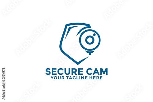 Cam Security Logo design, cam logo template vector