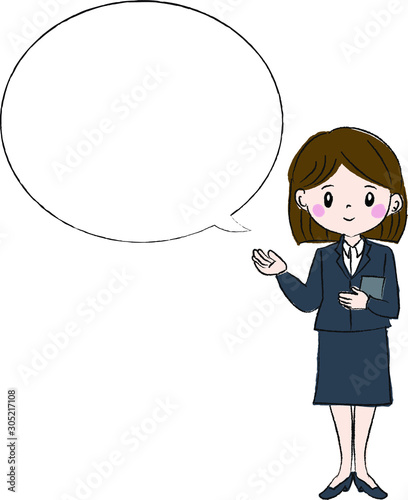 案内する女性
