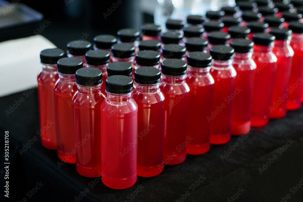 Catering drinks – plastic bottles with juice