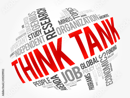 Think Tank word cloud collage, social concept background
