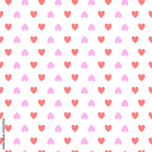 Seamless heart pattern in white background.