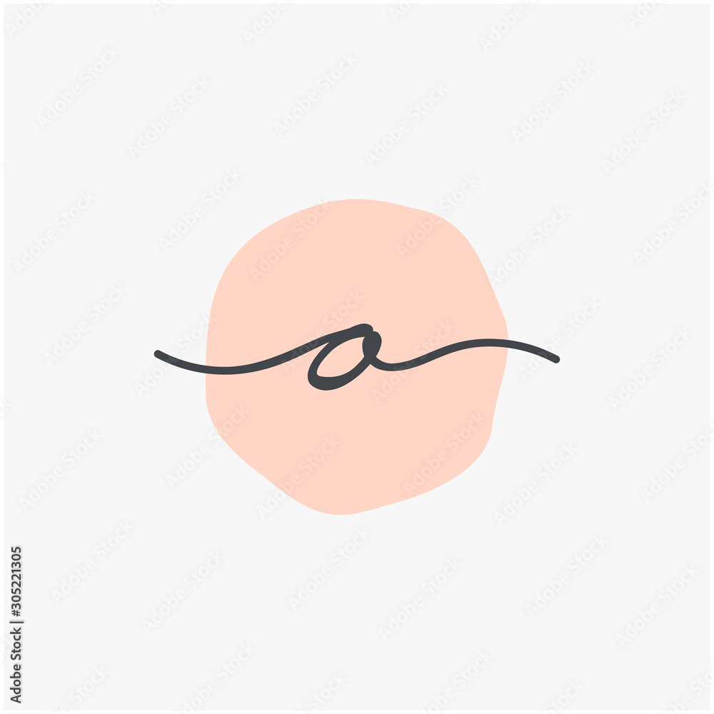 Letter O handwriting with circle concept. handwriting logo of initial signature, wedding, fashion, jewelry, boutique, and botanical with creative template for any company or business - vector