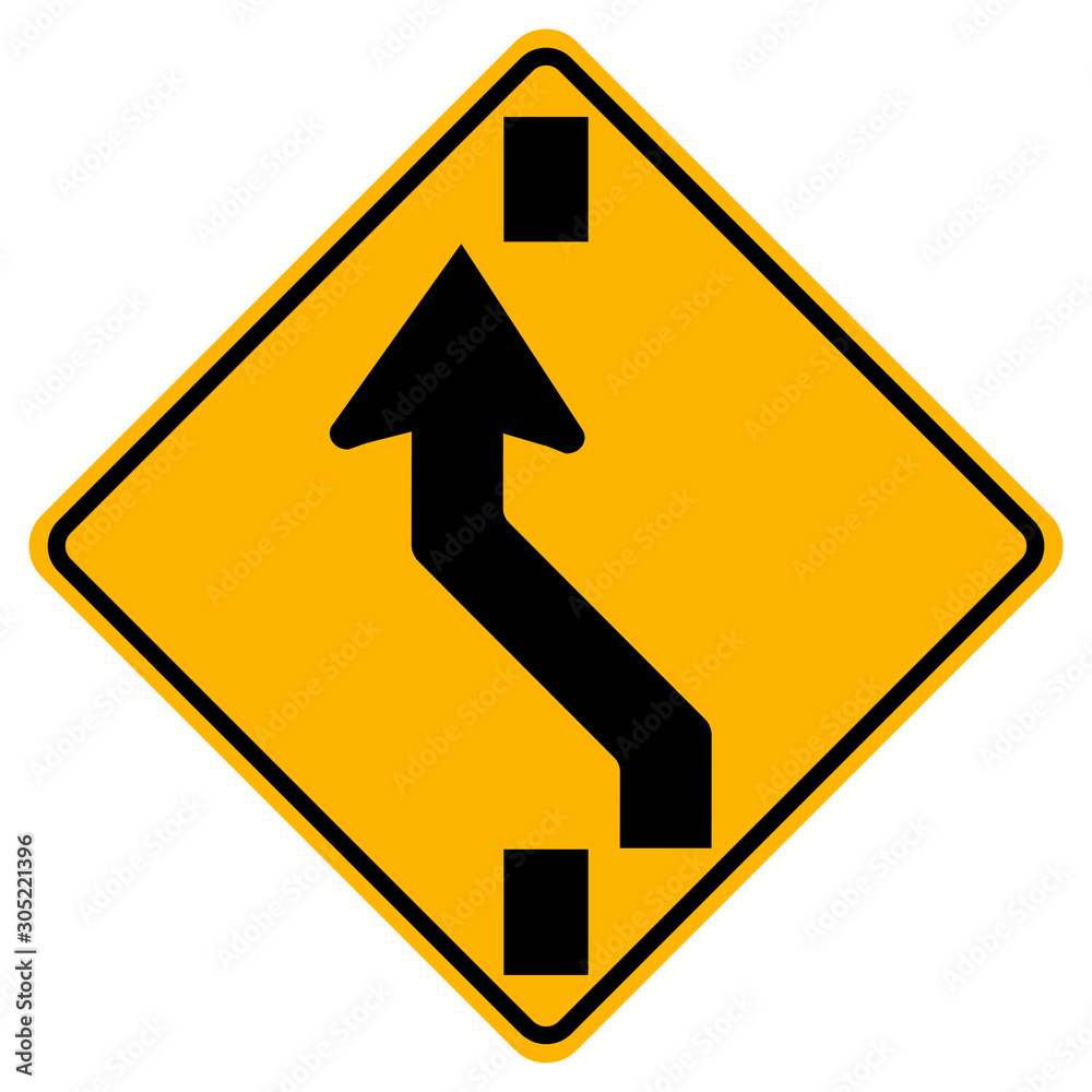 Square Shaped Changing To Left Lane Traffic Road Sign,Vector Illustration, Isolate On White Background Label. EPS10 Square Shaped Changing To Left Lane Traffic Road Sign,Vector Illustration, Isolate On White Background Label. EPS10