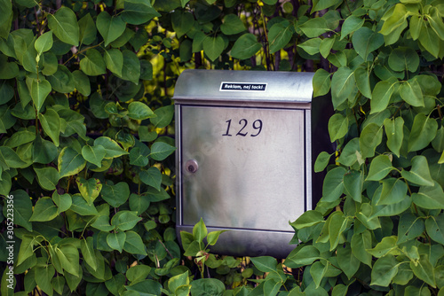 Photography green mailbox, nacka, sweden stockholm