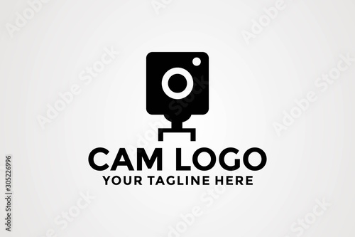 Cam Security Logo design, cam logo template vector