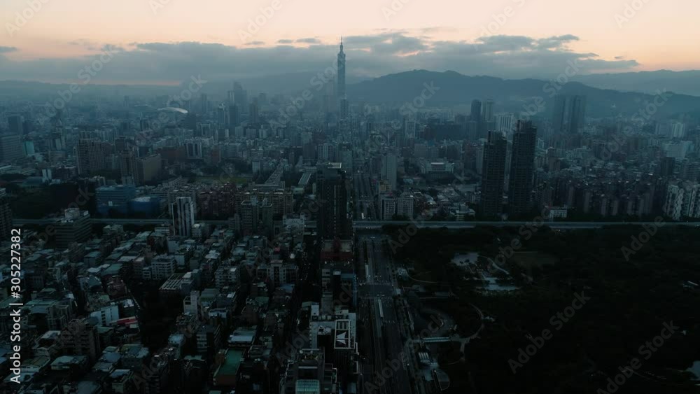 Sunrise of Taipei city at dawn, Taiwan Sunrise of Taipei city at dawn, Taiwan