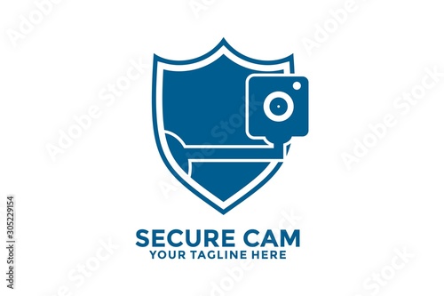 Cam Security Logo design, cam logo template vector