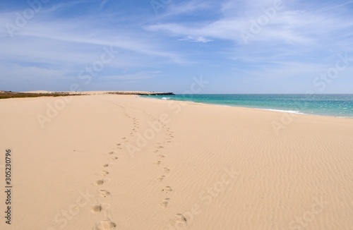 Footprints in a lonely Beach