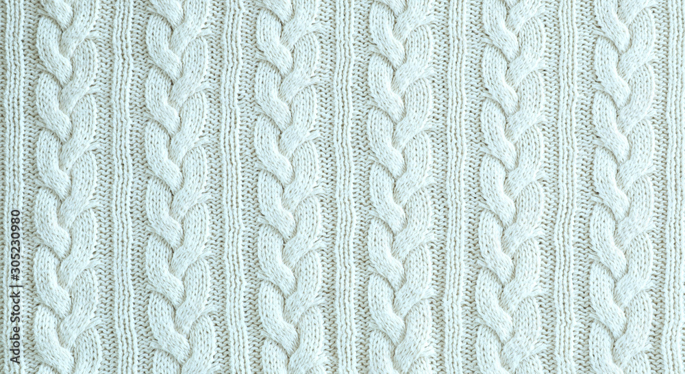 White knitted texture as background