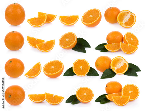 fresh orange isolated on white background