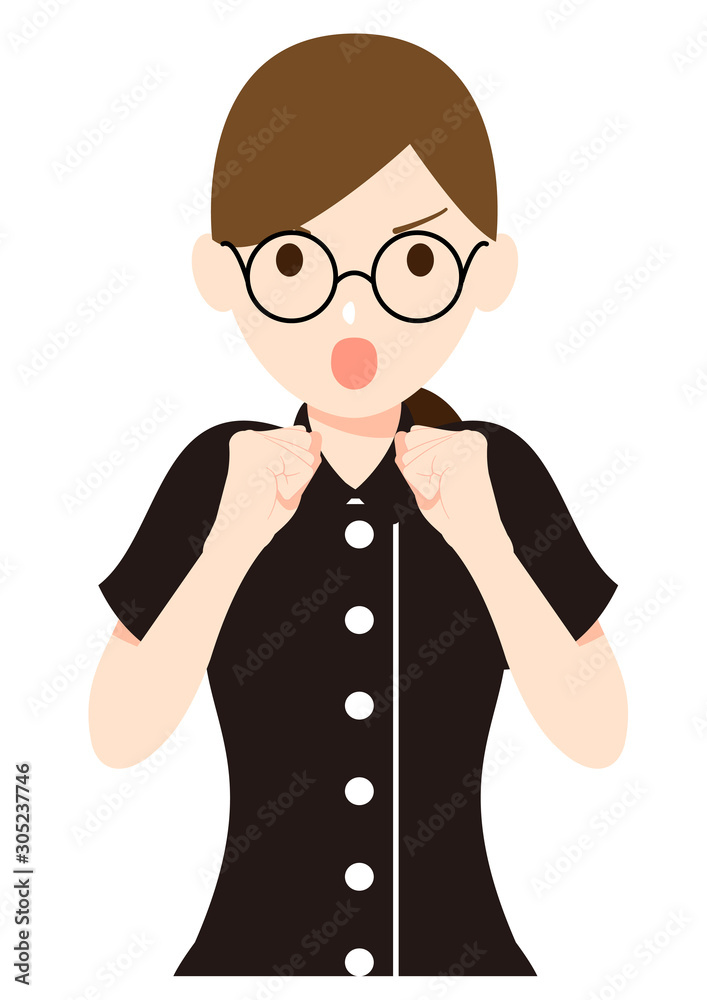 応援して励ますめがねの女性看護士 ポーズ2f Stock Vector Adobe Stock