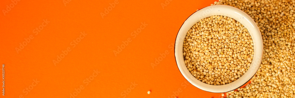 quinoa grain (porridge, super food is healthy snack) menu concept. food background. copy space. Top view quinoa grain (porridge, super food is healthy snack) menu concept. food background. copy space. Top view