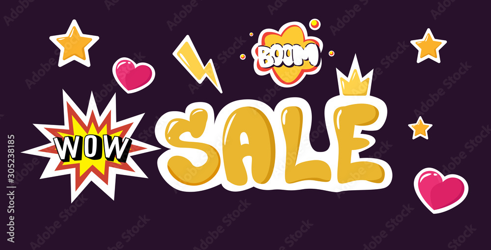 big sale black friday flyer special offer promo marketing holiday shopping concept advertising campaign pop art style horizontal banner vector illustration