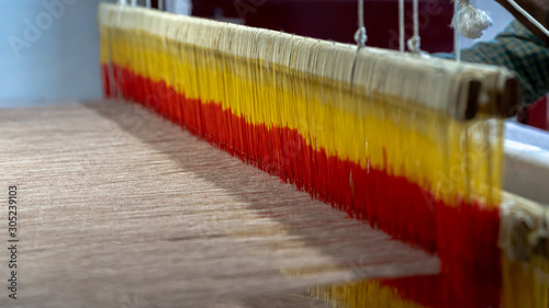 Wool weaving handloom textile factory from North India