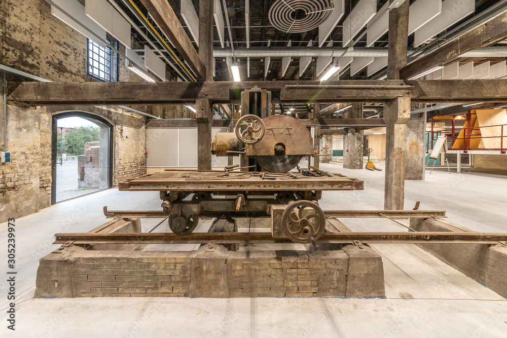 Interior of a former factory that has been restored.