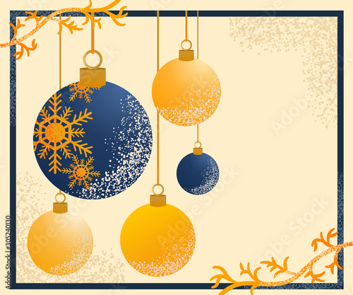 Christmas hanging Baubles background template