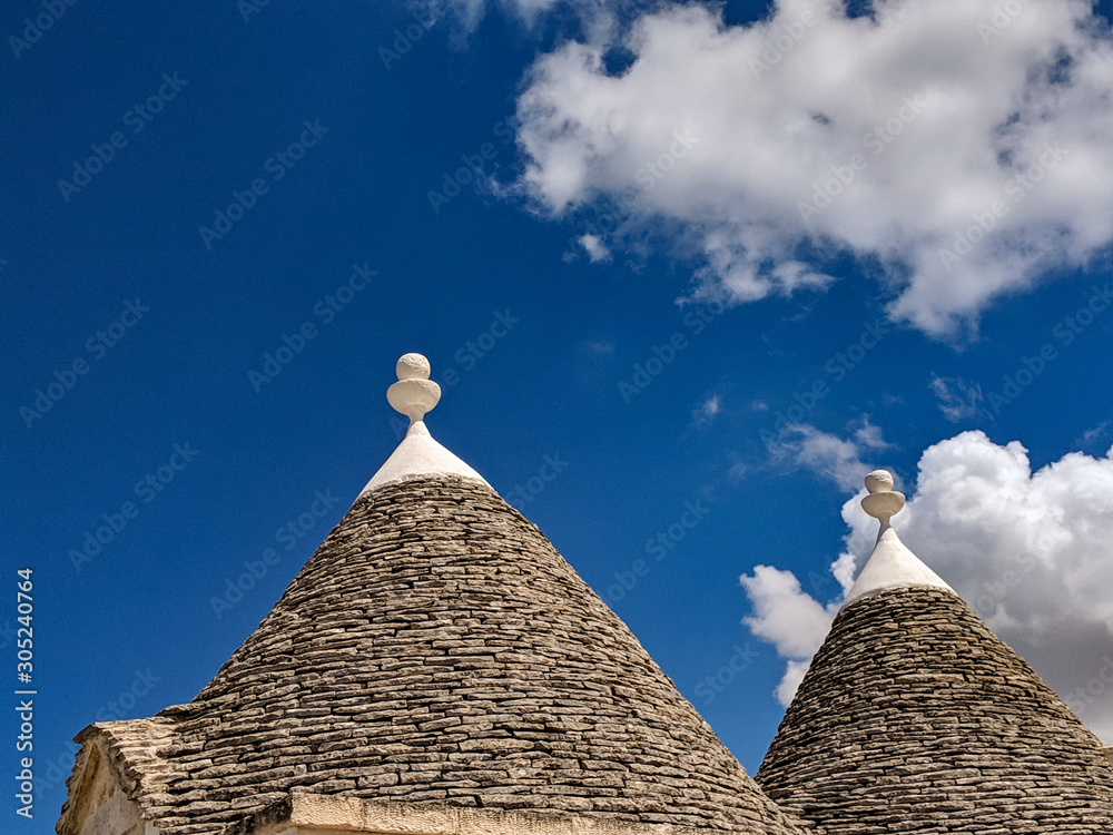 Close-up of Trulli roofs.
