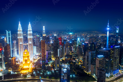 Blue hour petronas twin tower and KL Tower