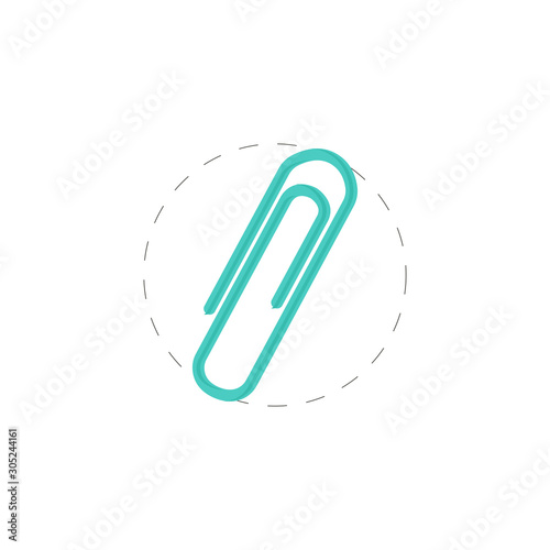 paper clip colorful vector flat icon