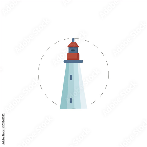 lighthouse colorful vector flat icon