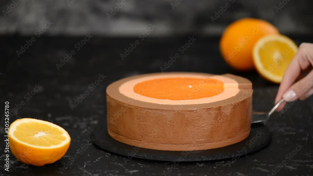 Homemade Orange Chocolate Mousse Cake. Homemade Orange Chocolate Mousse Cake.