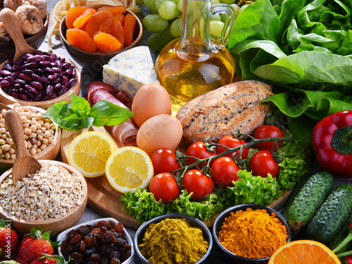 Assorted organic food products on the table